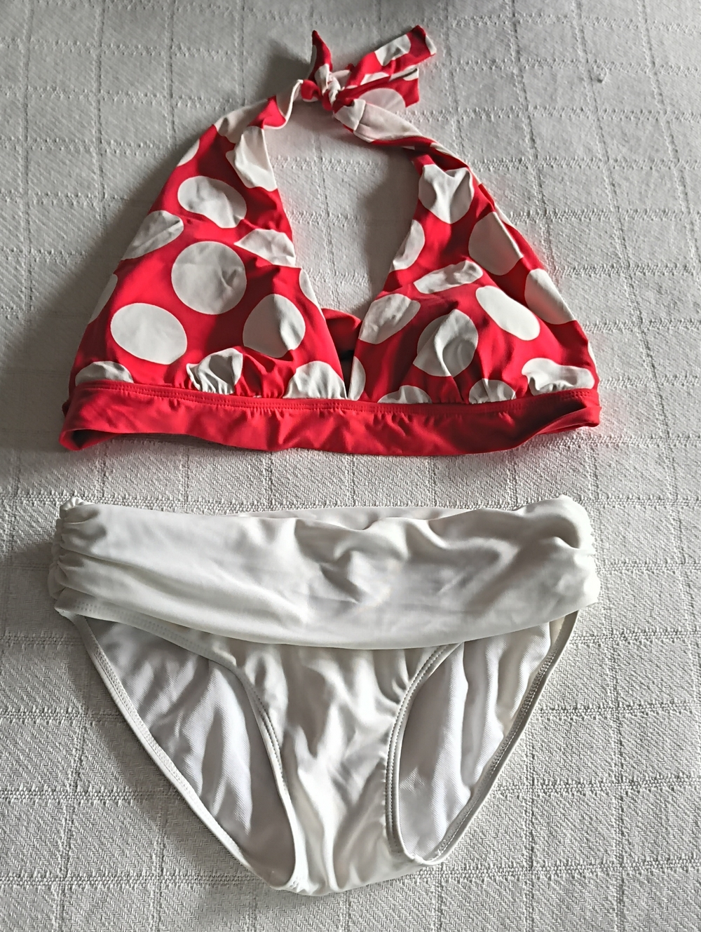 Ralph Lauren Red & White Polka Dot Halter Bikini Set
